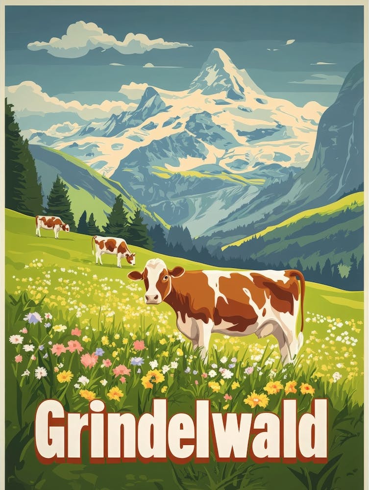 Aihrgdesign A Classic 1960s Travel Poster For Grindelwald 1