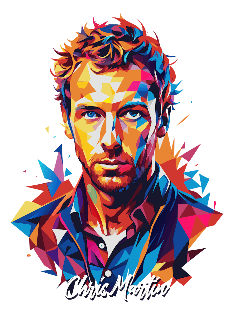 Chrish Martin Coldplay 02  Portrait Music WPAP Pop Art