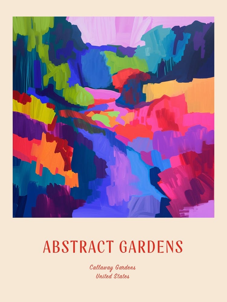 Colourful Gardens Callaway Gardens Usa 2 Red Poster