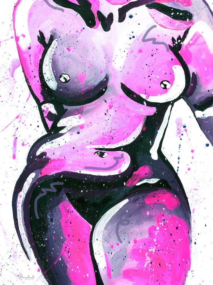 Pink And Purple Curvy Female Nude