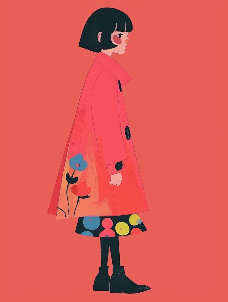 Girl In Red Coat
