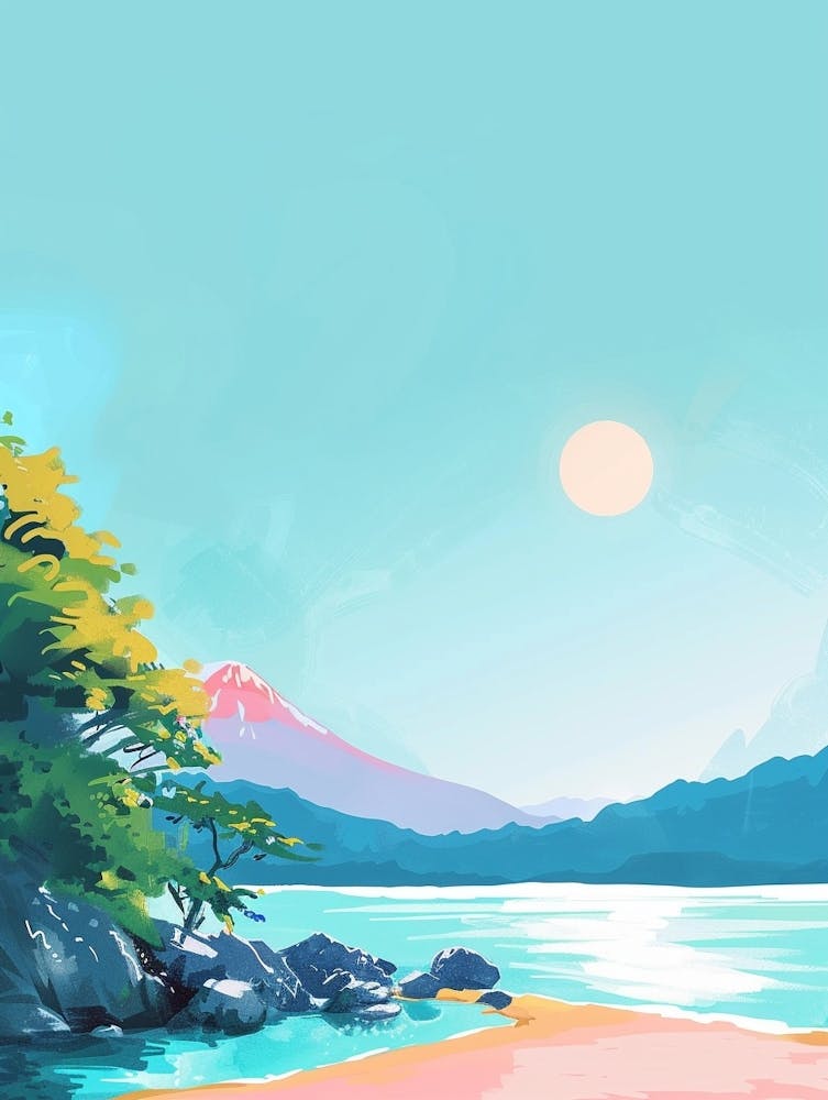 Nikko, Japan 3 Bunte Illustration