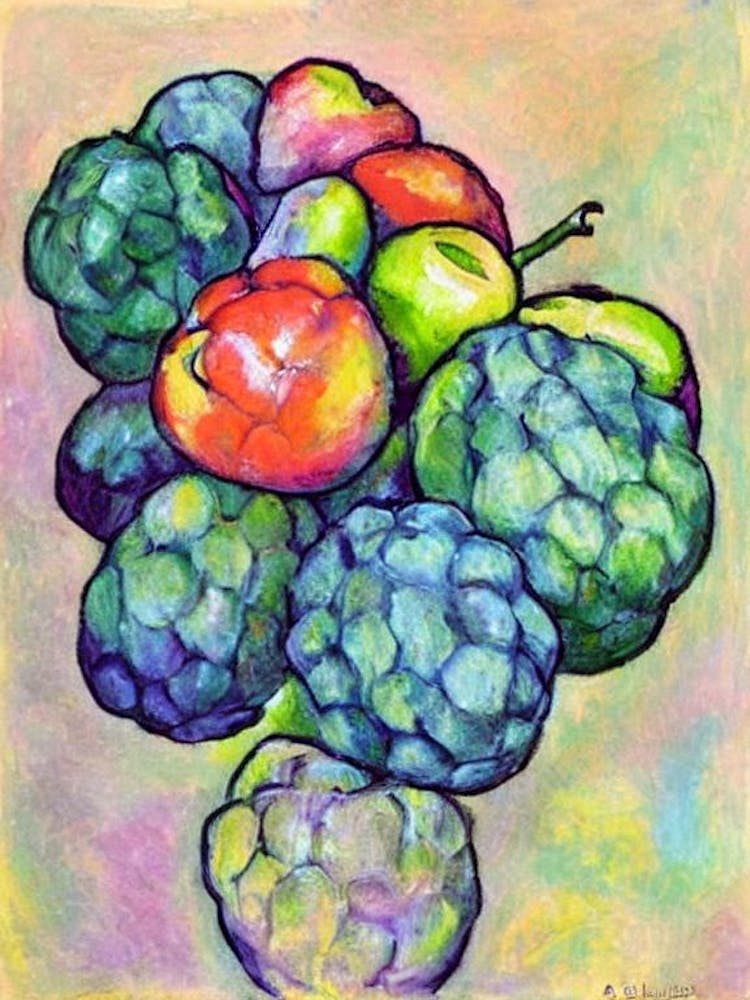 Cherimoya Vintage Sketch Fruit