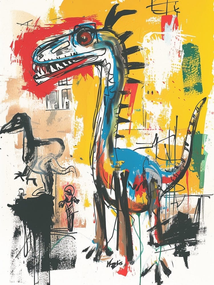 Abstract Dinosaur Yellow Painting