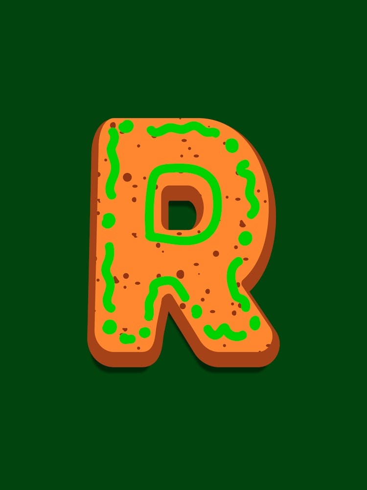 Gingerbread Christmas Letters Living Room Holiday Display Green 18