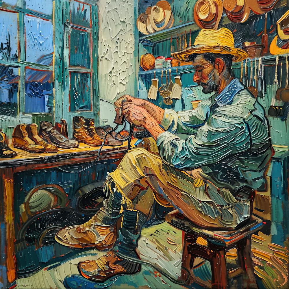 Van Gogh Style: The Cobbler´s Workshop