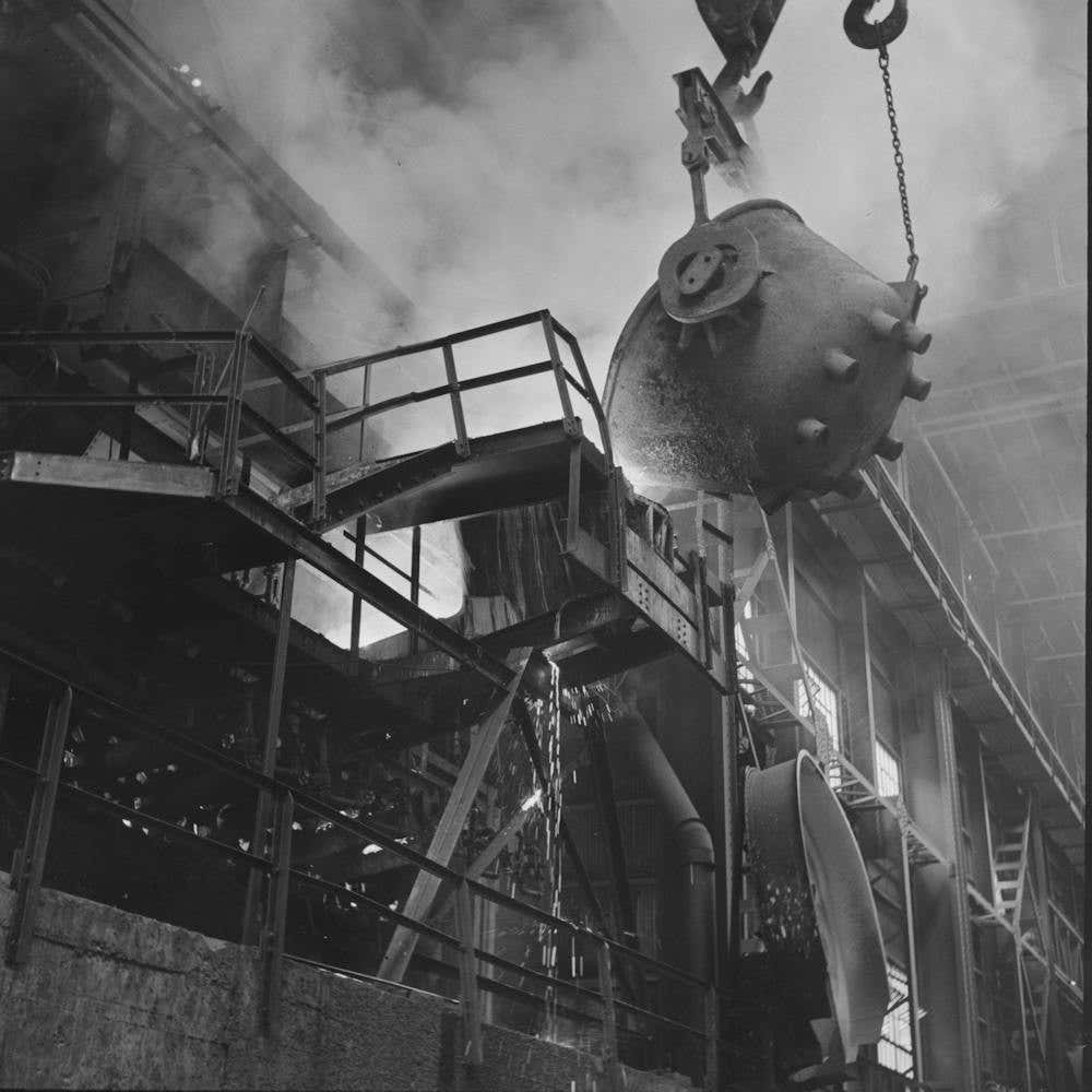 Anaconda Smelter, Montana,Anaconda Copper Mining Company, Returning The First Slag From The Converter To The