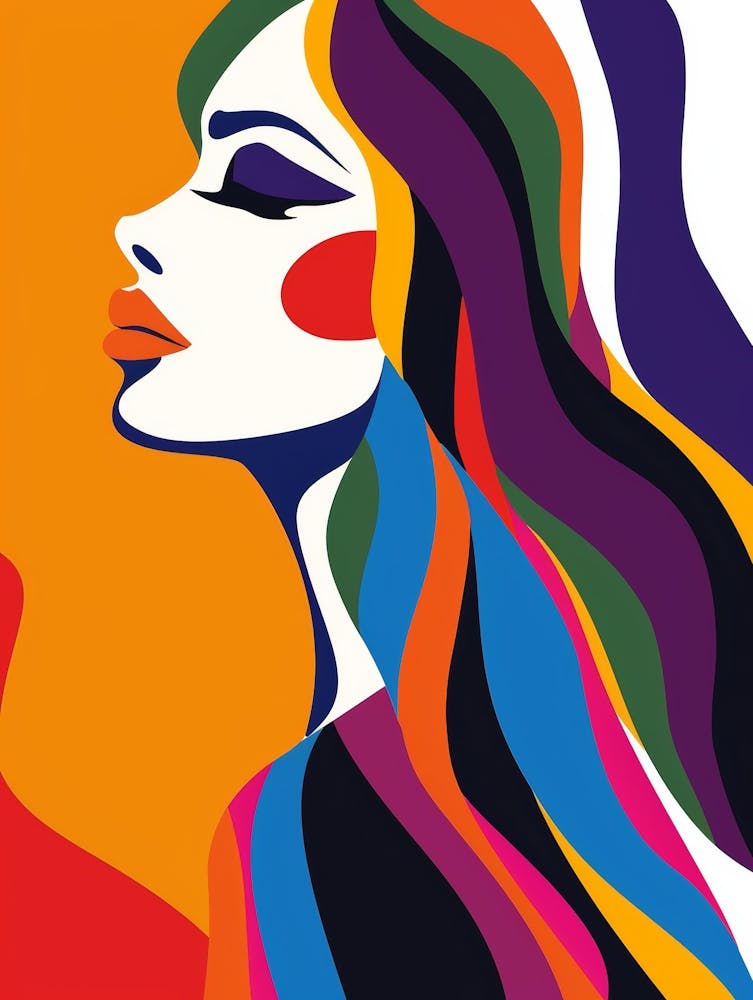 Woman With Colorful Hair 2