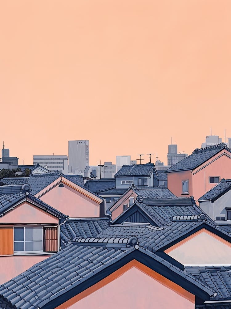 Osaka Rooftops Morning Skyline 4