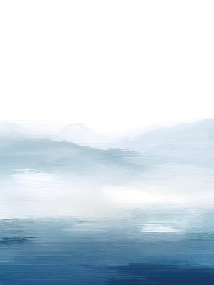 Watercolour Blue White Abstract Water 3