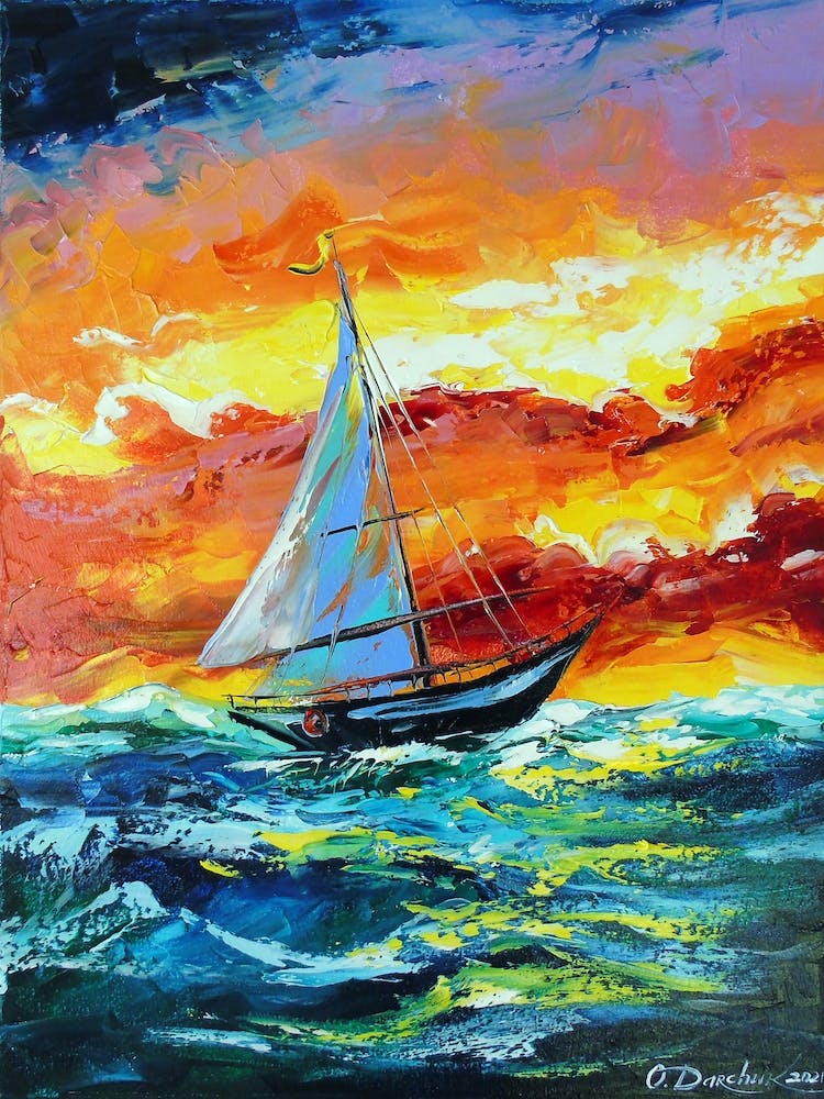 Sailboat in a storm