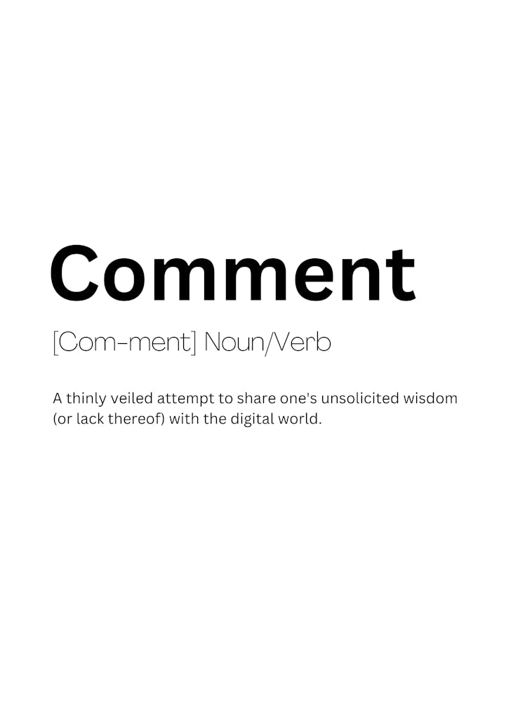 Comment Definition Meaning