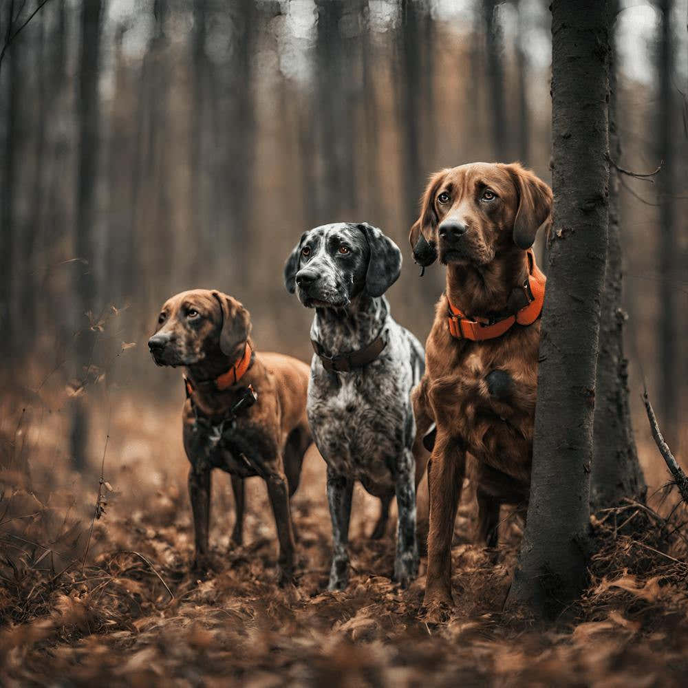 Three Dogs In The Woods 1