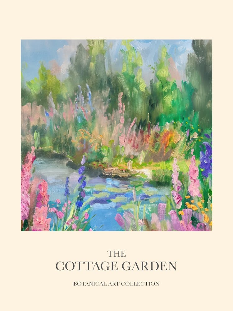 Cottage Garden Poster Summer Pond 2