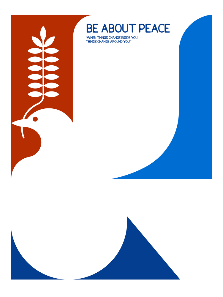 Be About Peace Minimalist Retro Peace Dove Design