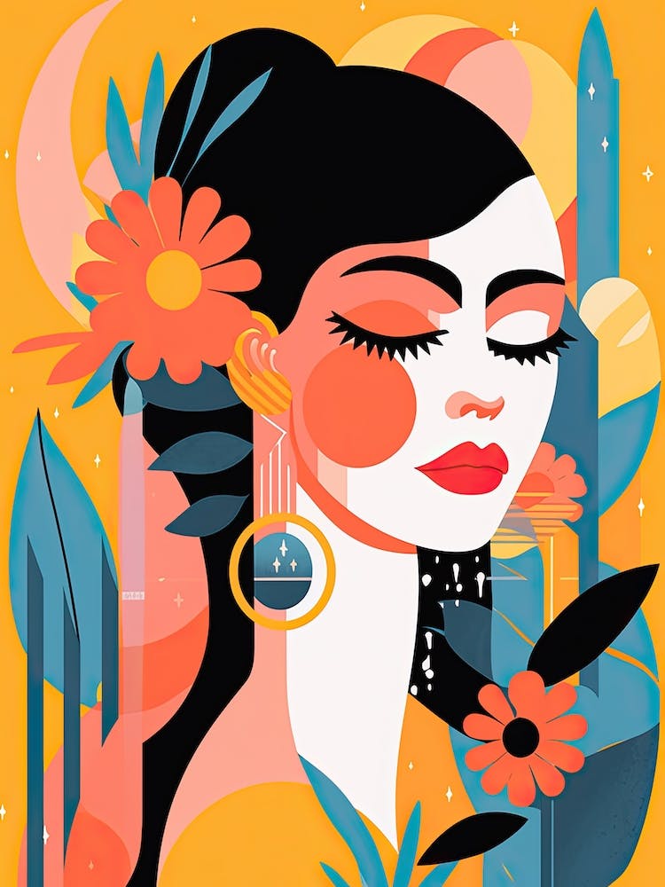 Bloom Body Woman Boho Illustration 6