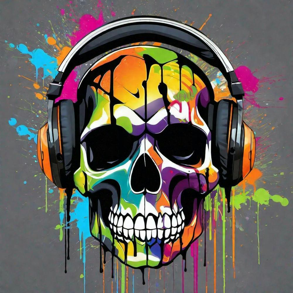 Skull With Headphones 63
