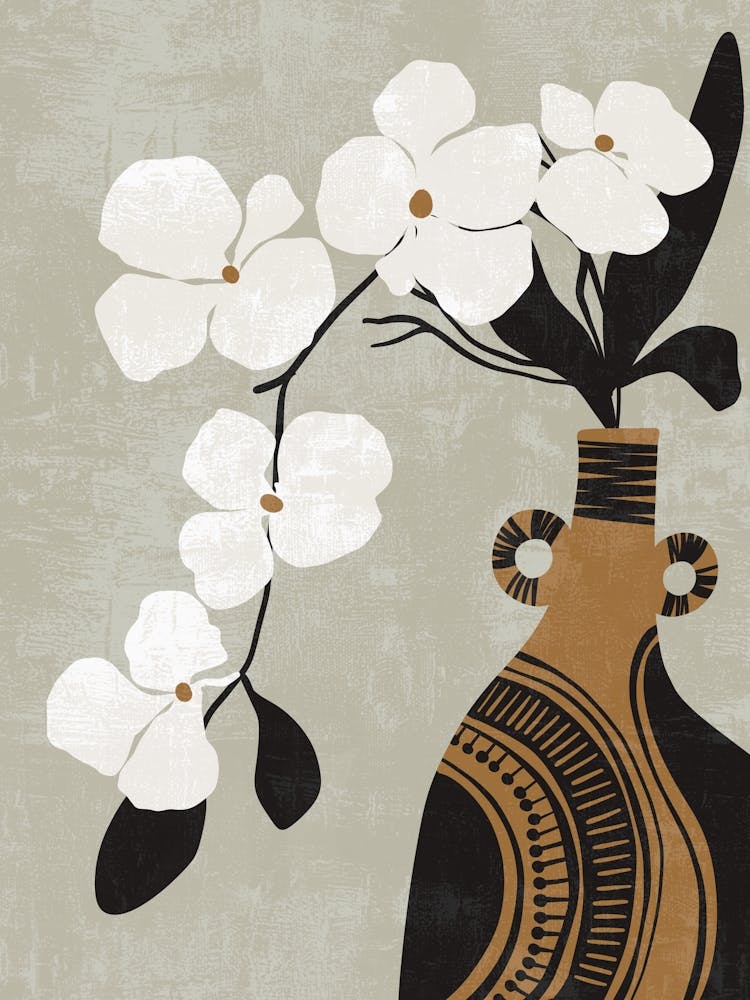 White Orchids In A Vase