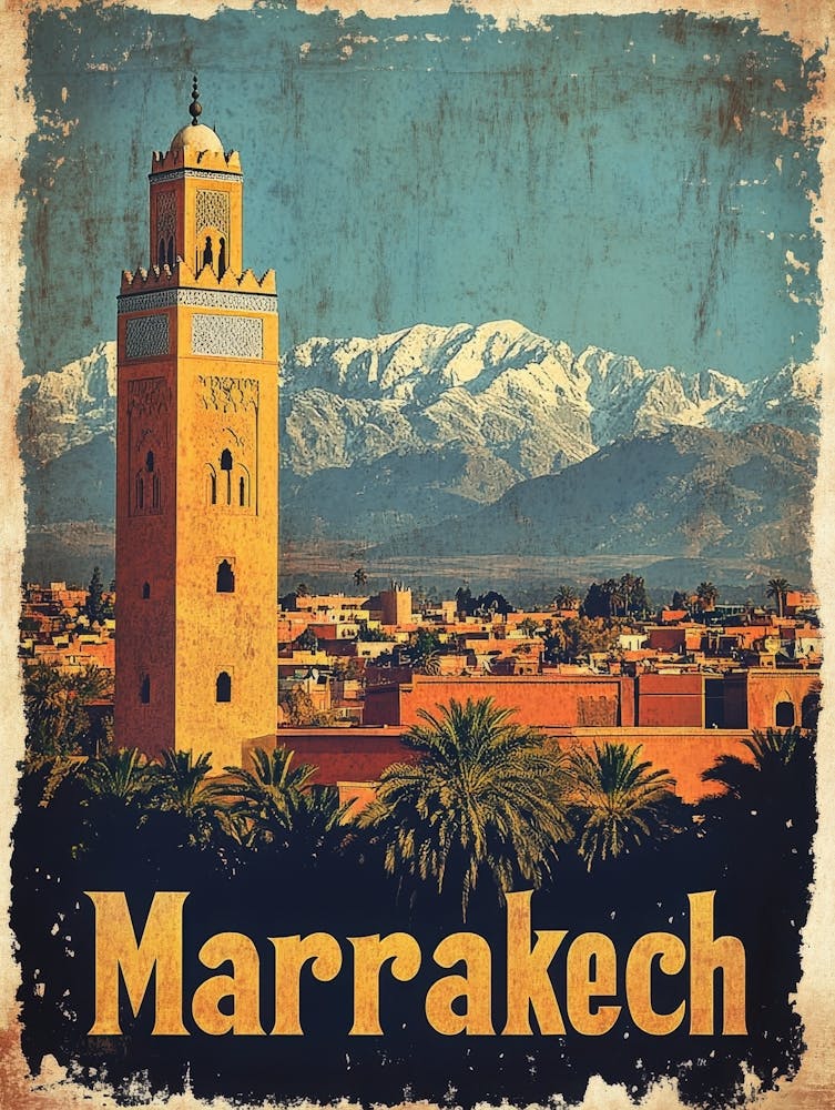 Aihrgdesign A Vintage Travel Poster Of Marrakech 2