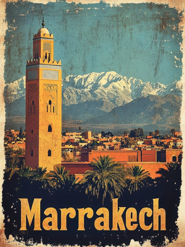Aihrgdesign A Vintage Travel Poster Of Marrakech 2