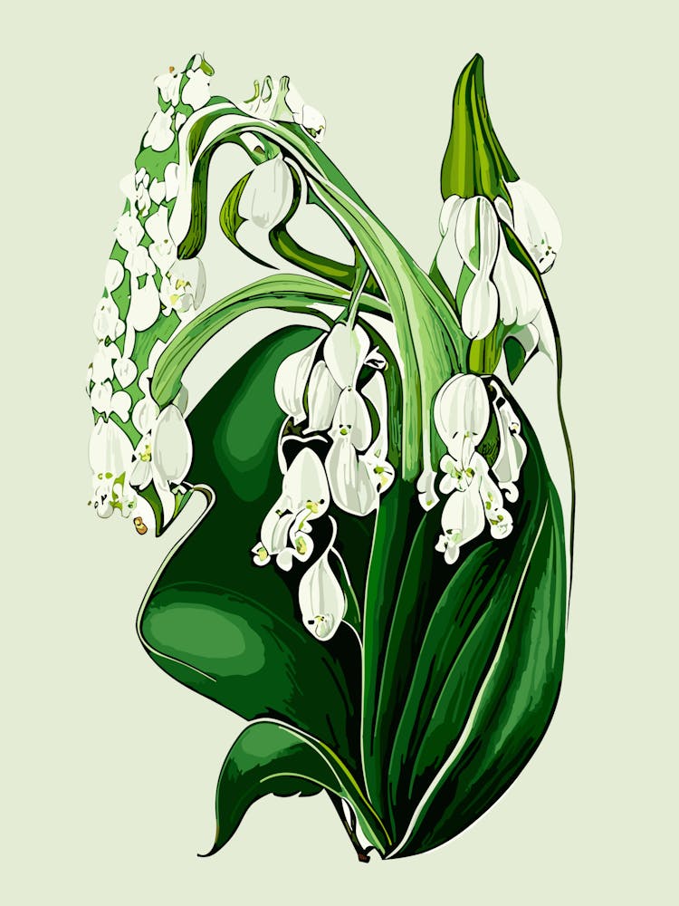 Lily Of The Valley Wildflower Vintage Botanical 1