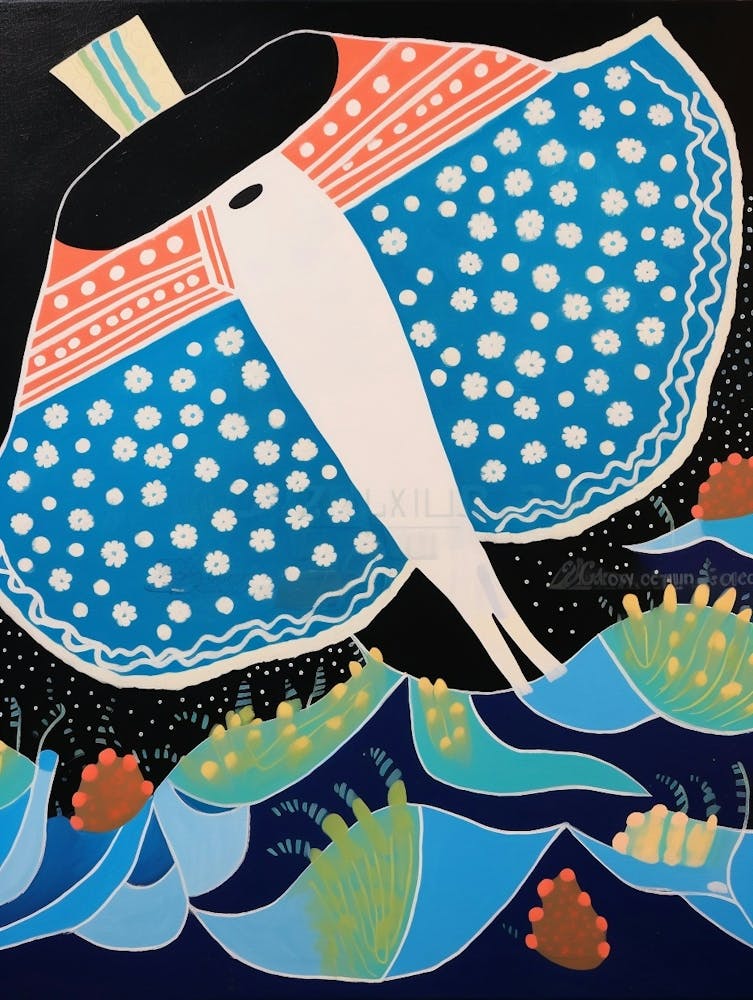 Maximalistische Tiermalerei Mantarochen 2