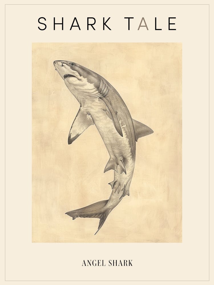 Angel Shark Vintage Illustration 4 Poster