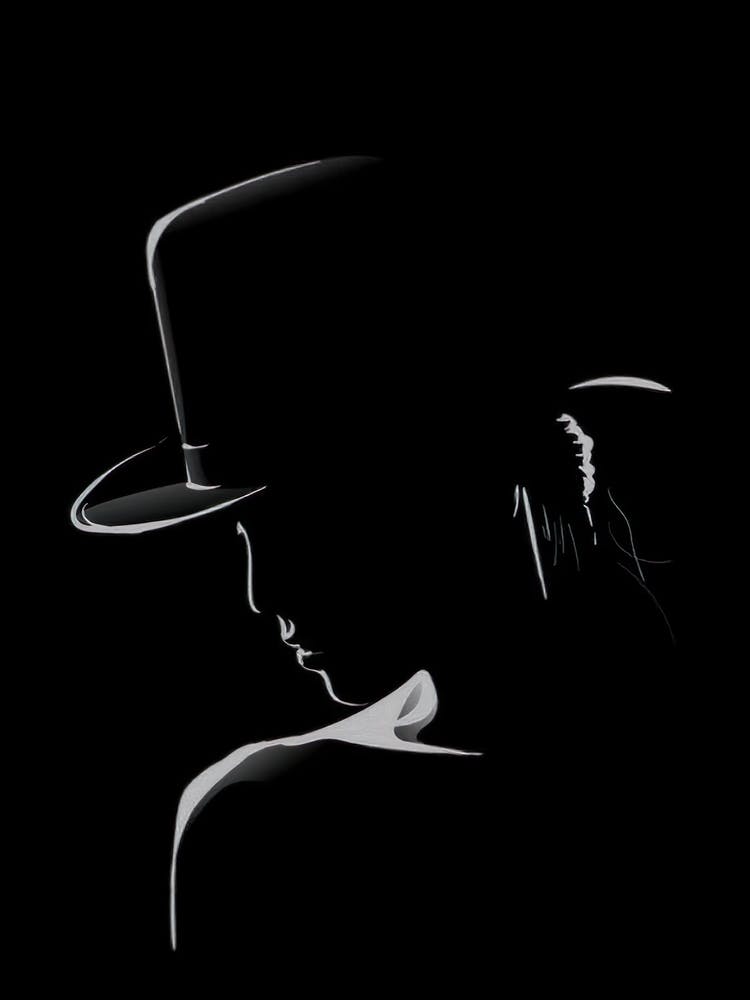 Silhouette D'une Femme Au Chapeau