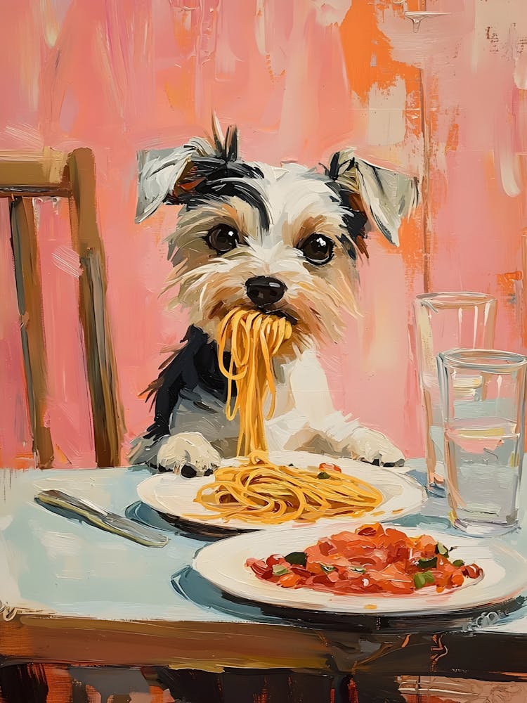 Dog Eating Spaghetti 1