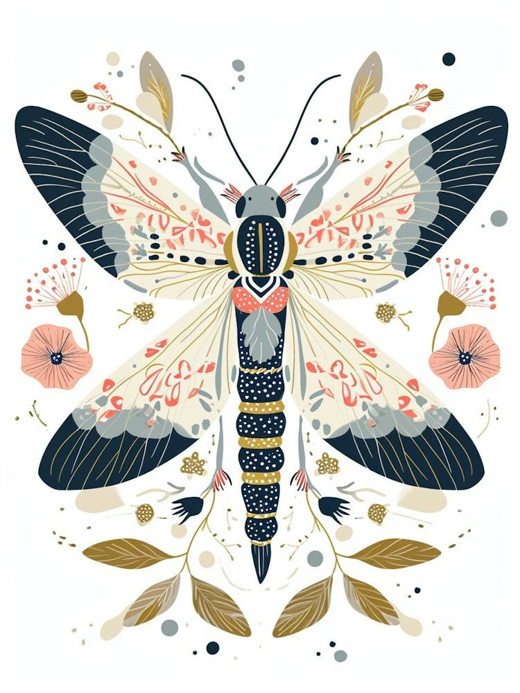 Colourful Insect Illustration Whitefly 6