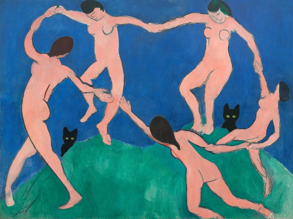 Le Dance, Dancers, Matisse  Inspired Cats 