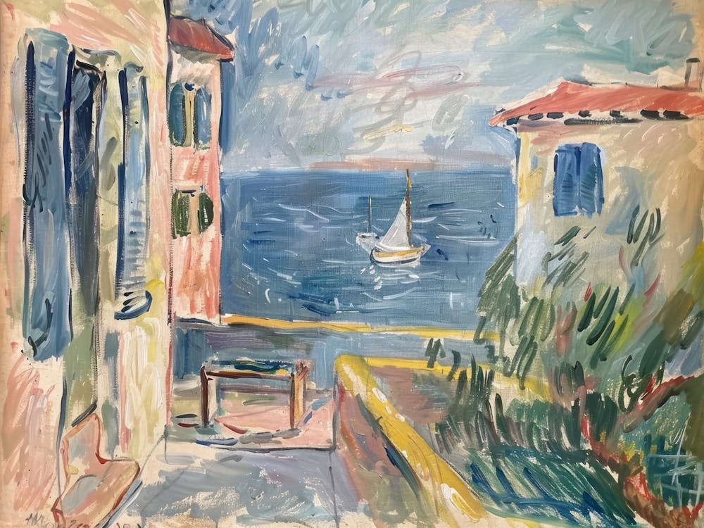 Marine Melody Painting Inspired By Paul Cezanne