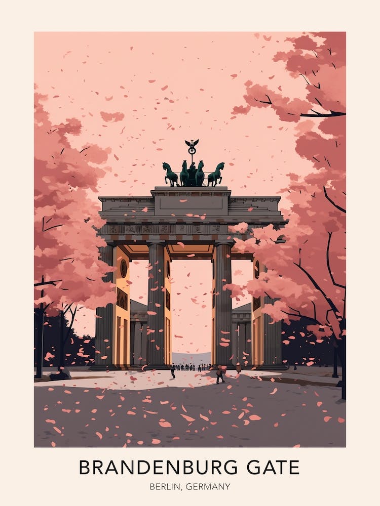 Brandenburg Gate Berlin Germany Travel Poster