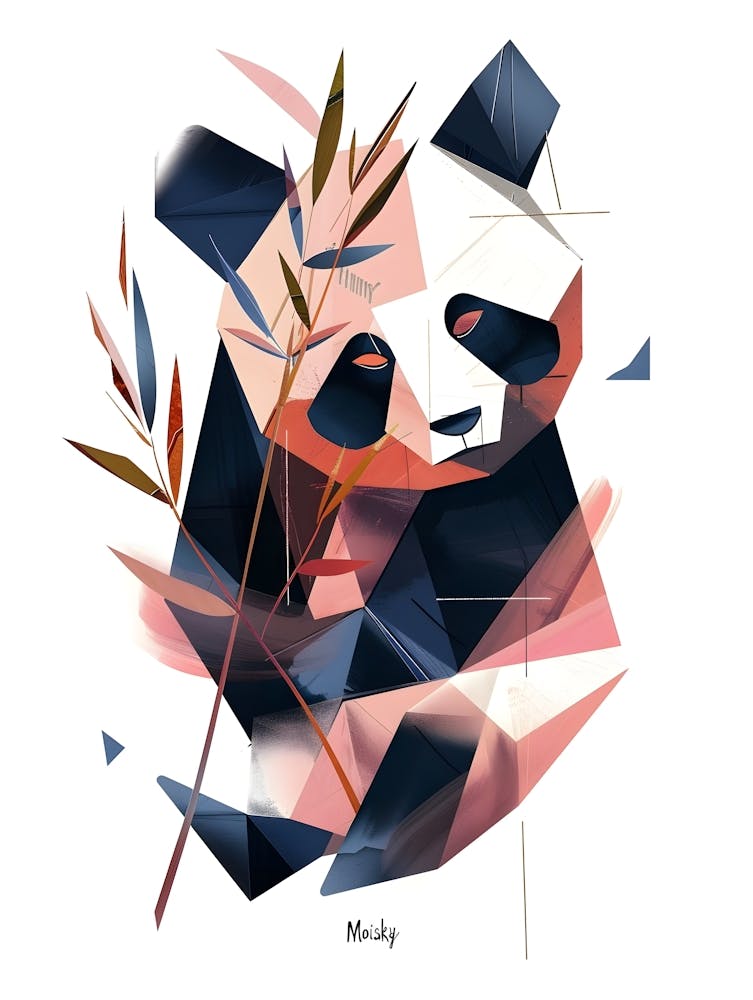 Geometric Panda, Minimalism, Cubism