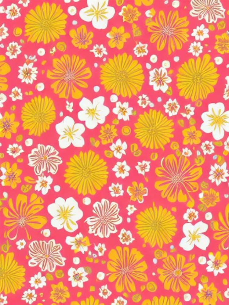 Canterbury Bell Floral Print Warm Tones 1 Flower