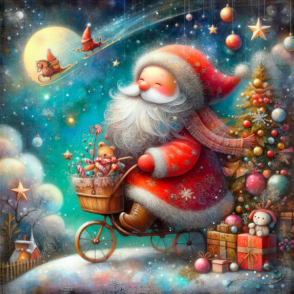 Santa On A Bicycle