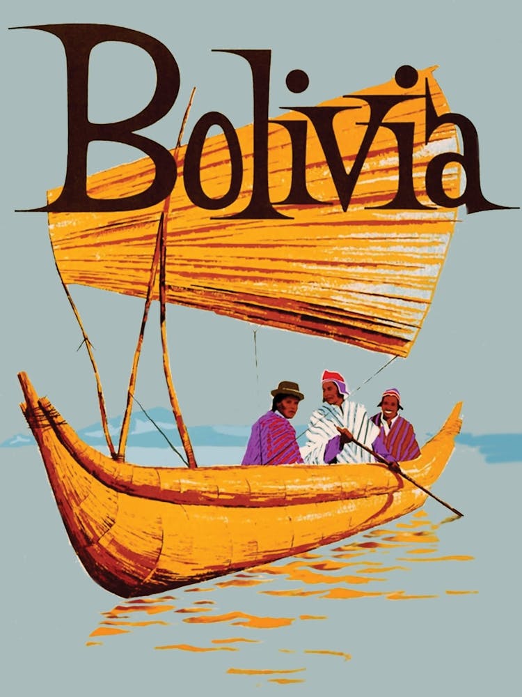 Bolivia, Fishermen, In Traditional Boat