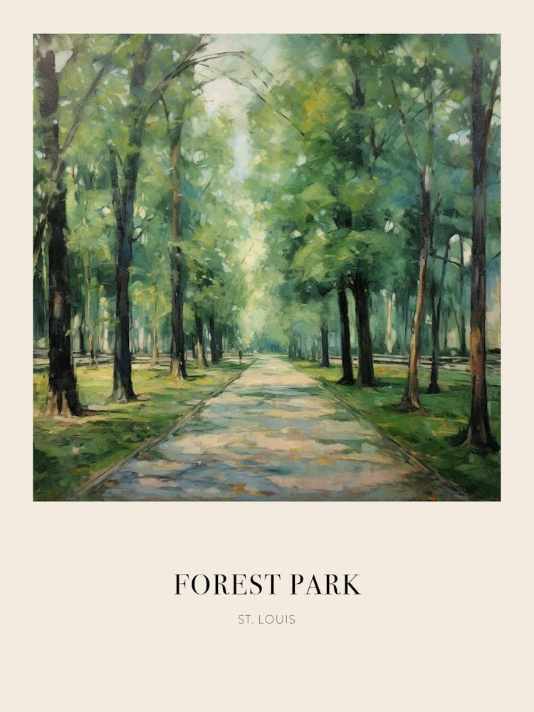 Forest Park St Louis United States 3 Vintage Cezanne Inspired Poster