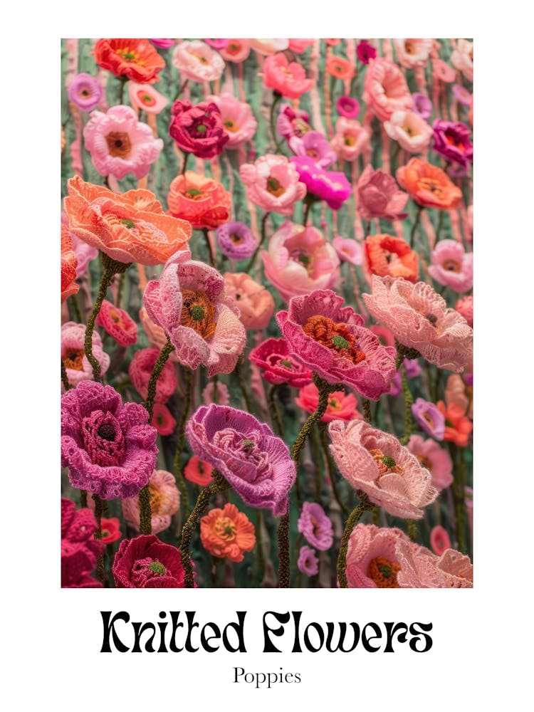 Knitted Flowers Poppies 3