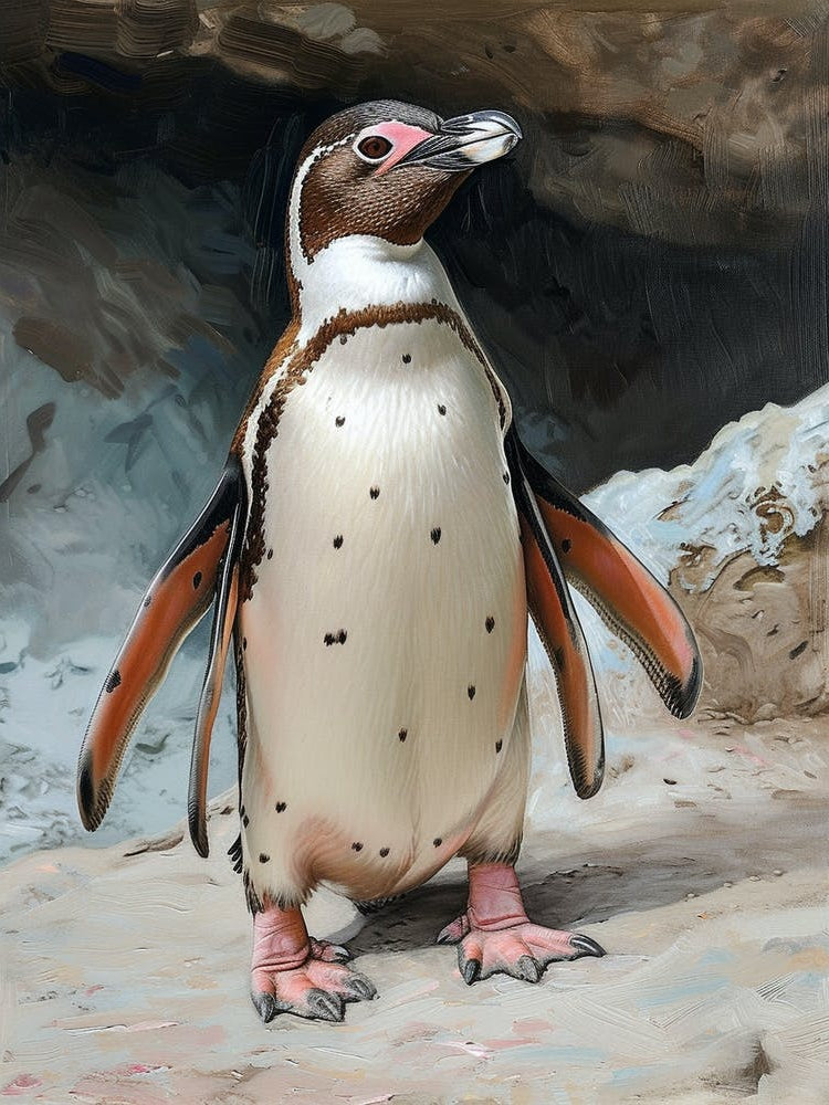 Adlie Penguin Floreana Island Oil Painting 1