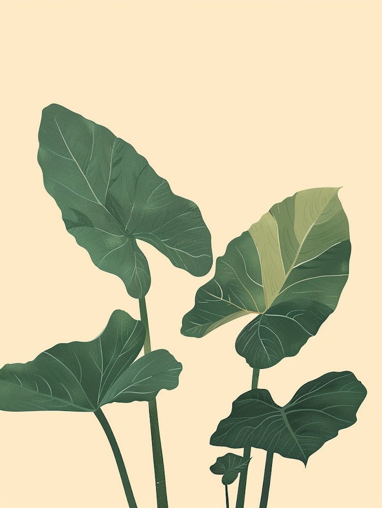 Elephant Ear Plant Minimalist Illustration 5