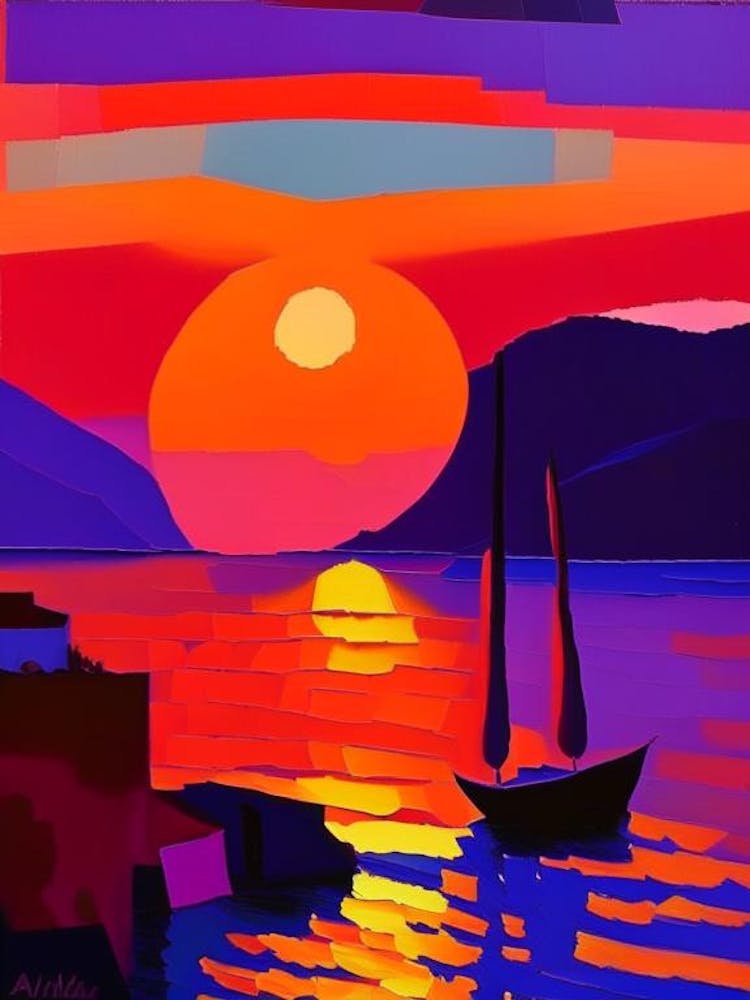 Santorini Greece Sunset Abstract