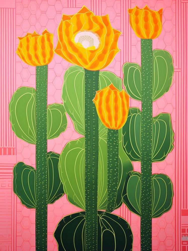 Mexican Style Cactus Illustration Nopal Cactus 3