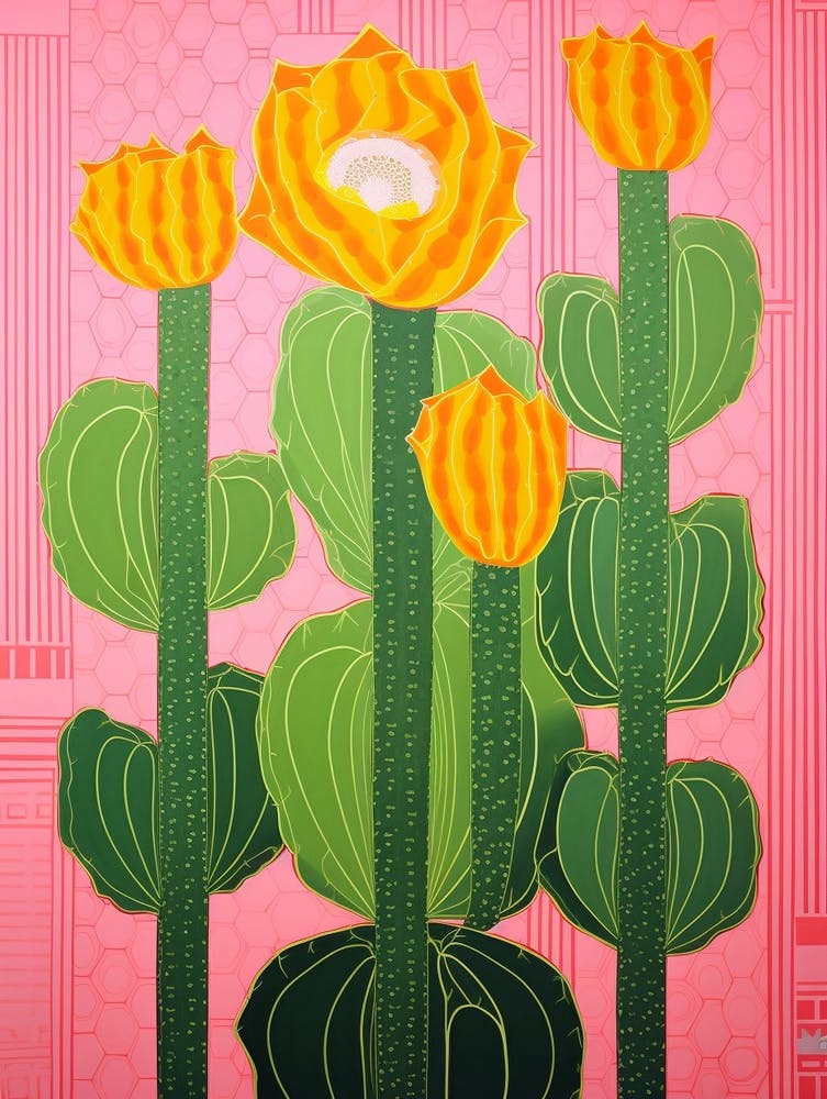 Mexican Style Cactus Illustration Nopal Cactus 3