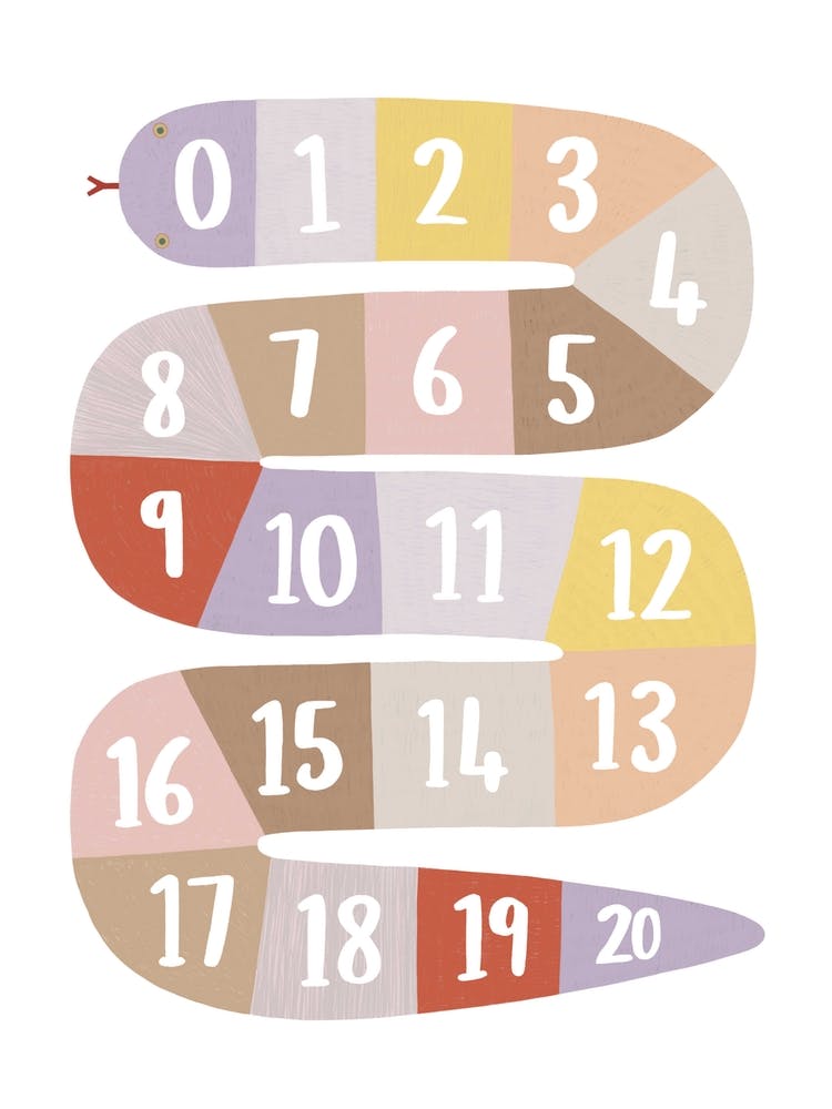 Number Snake In Pink Beige