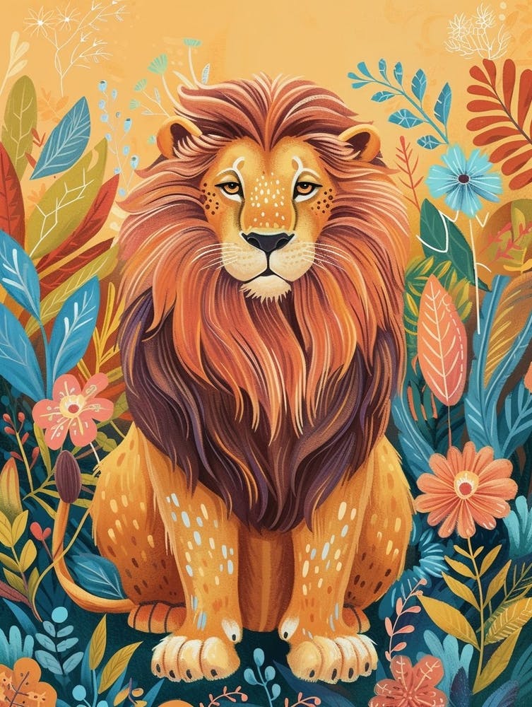 Lion de Barbarie Peinture Acrylique 1