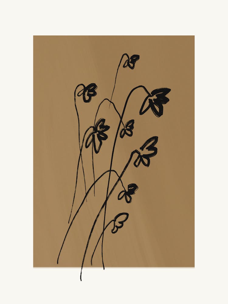 Flowers On A Brown Background