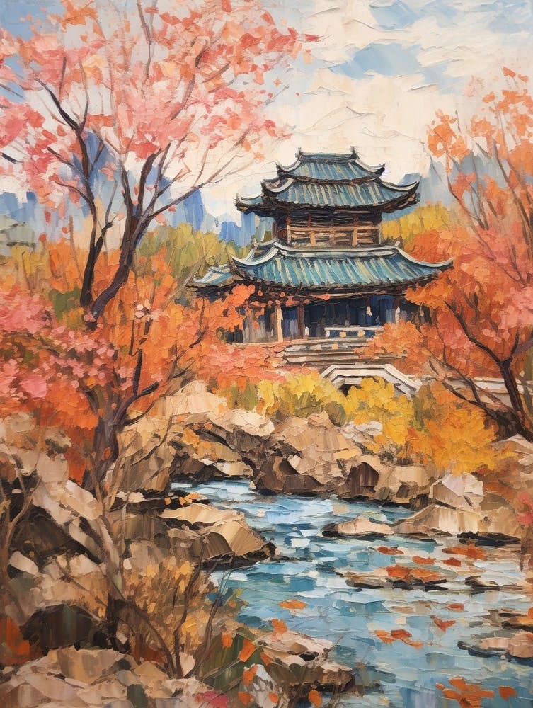 Autumn Gardens Painting Summer Palace China 2