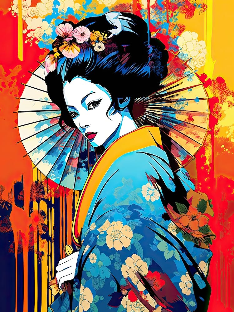 Geisha Pop Art Colours 1