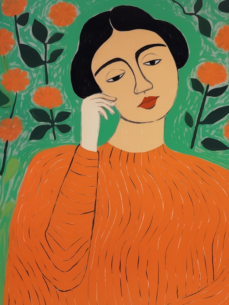 Frau in Orange